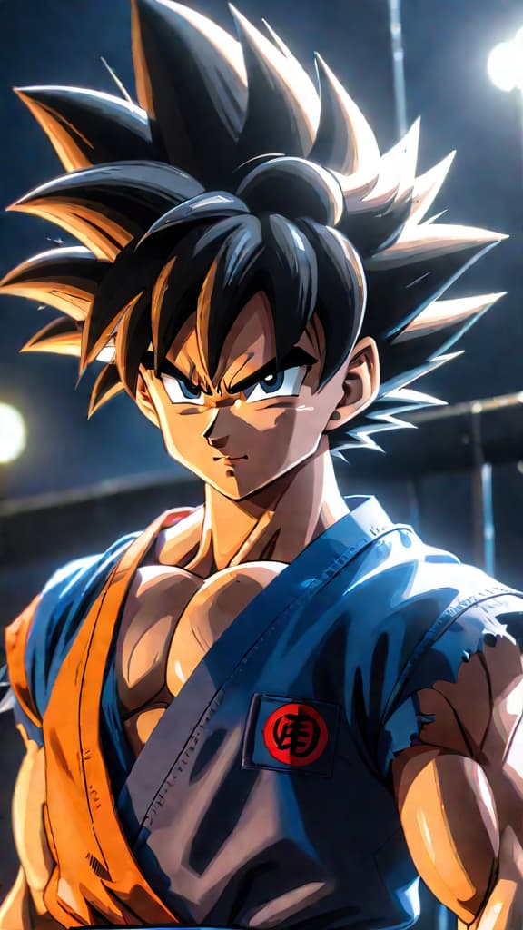  an anime art of goku from dragon ball z sensing ki to perform instant transmission. hyperrealistic, full body, detailed clothing, highly detailed, cinematic lighting, stunningly beautiful, intricate, sharp focus, f/1. 8, 85mm, (centered image composition), (professionally color graded), ((bright soft diffused light)), volumetric fog, trending on instagram, trending on tumblr, HDR 4K, 8K