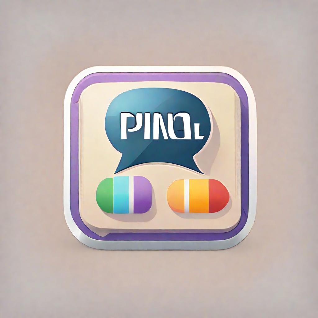  app icon of A logo for a chat app titled "Ping Pal". It should consist of a small icon along with the text ping pal