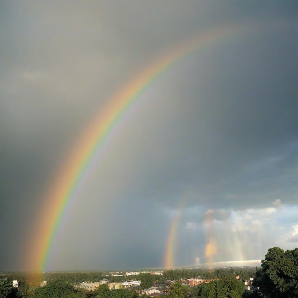  rainbow after rain real photo