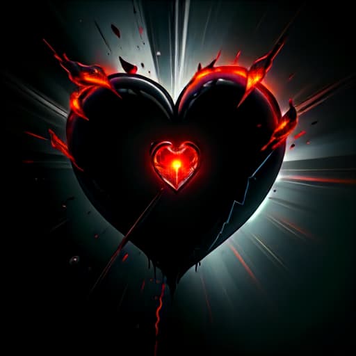  light melting, behind a red-black gradient background, with a black heart in the upper left corner and a black heart in the lower right corner, dynamic lighting, photorealistic fantasy concept art, popular in the art station, amazing visuals, cinematic, creative, super detailed, heart broken, , Highly defined, highly detailed, sharp focus, (centered image composition), 4K, 8K