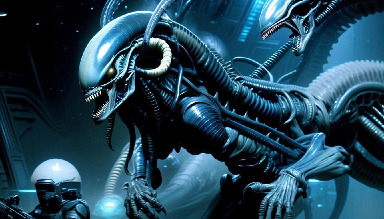  xenomorph, monster, space, realism, horror, bio, mechanics, ancient egypt