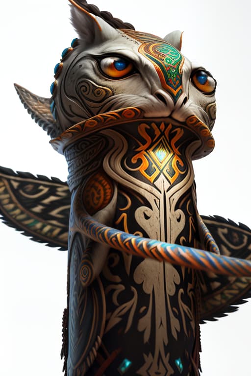  Beautiful flat totem of the shaman associated with spirits, the size of a hand in the form of a lizard, without background. hyperrealistic, full body, detailed clothing, highly detailed, cinematic lighting, stunningly beautiful, intricate, sharp focus, f/1. 8, 85mm, (centered image composition), (professionally color graded), ((bright soft diffused light)), volumetric fog, trending on instagram, trending on tumblr, HDR 4K, 8K