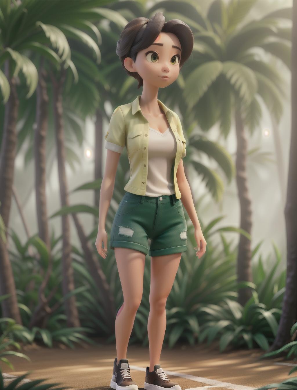  full body, masterpiece picture of a young , Slim and athletic with a naturally toned physique, tiny , , Japanese Street Fashion, Silhouette Lighting, Tropical Jungle with Exotic Plant Life, Motion blur angle, key visual, vint, highly detailed hyperrealistic, full body, detailed clothing, highly detailed, cinematic lighting, stunningly beautiful, intricate, sharp focus, f/1. 8, 85mm, (centered image composition), (professionally color graded), ((bright soft diffused light)), volumetric fog, trending on instagram, trending on tumblr, HDR 4K, 8K