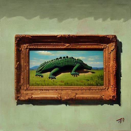  The crocodile climbed out of the painting