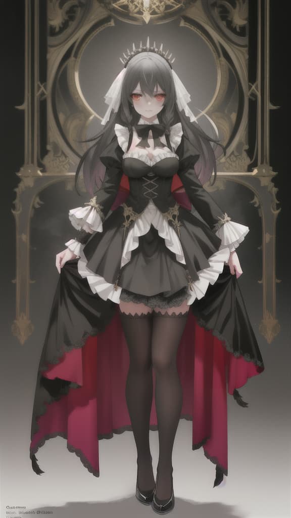  Vampire Butler Girl hyperrealistic, full body, detailed clothing, highly detailed, cinematic lighting, stunningly beautiful, intricate, sharp focus, f/1. 8, 85mm, (centered image composition), (professionally color graded), ((bright soft diffused light)), volumetric fog, trending on instagram, trending on tumblr, HDR 4K, 8K