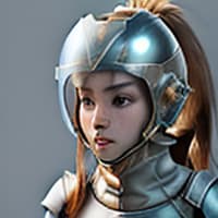  girl, humanity, wear biological armor, shell, fully enclosed helmet, (solo: 1.5), dynamic, best quality, masterpiece, c4d, ponytail.