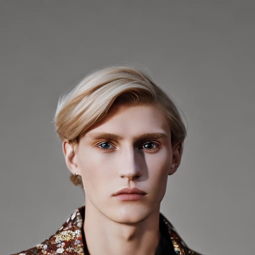 portrait+ style Russian LGBT queer fashion model blonde hunk dude face