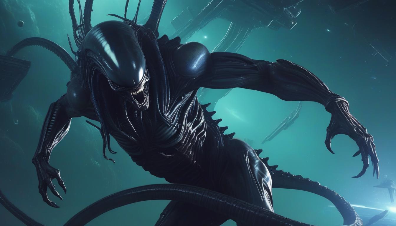  xenomorph, monster, space, realism, horror, bio, mechanics, ancient egypt