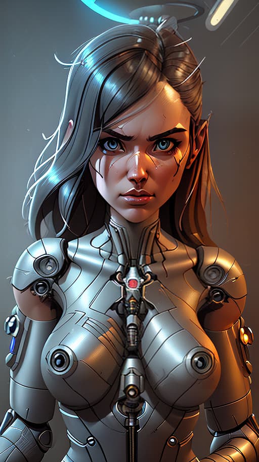  the girl vaultgirl, without a helmet, long hair, halo above her head, holds a revolver in her hand, steampunk cybernetic biomechanical, 3d model, very coherent symmetrical artwork, unreal engine realistic render, 8k, micro detail, intricate, elegant, highly detailed, centered, digital painting, artstation, smooth, sharp focus, illustration, artgerm, caio fantini, wlop