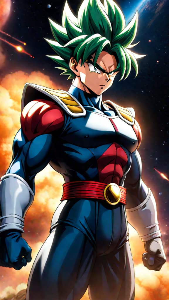  anime art, bardock from dragon ball, heavily wounded, drifting in space, mysterious aliens rescuing him hyperrealistic, full body, detailed clothing, highly detailed, cinematic lighting, stunningly beautiful, intricate, sharp focus, f/1. 8, 85mm, (centered image composition), (professionally color graded), ((bright soft diffused light)), volumetric fog, trending on instagram, trending on tumblr, HDR 4K, 8K