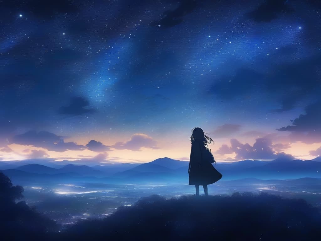  starry sky, single, dark, scenery