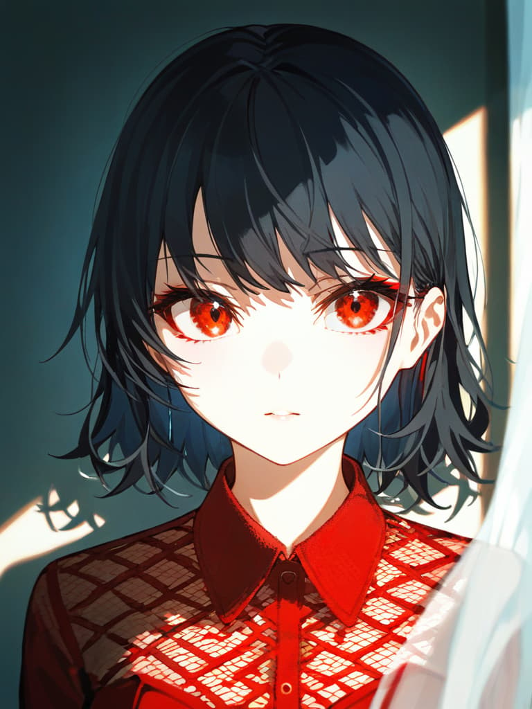  ((black hair,beautiful ,red eyes,red mesh,red mesh on bangs,long hair,hair pulled back,beautiful,cool,red pionate background, on ,korean fashion,piercing,))、ultra detailed,best shadow,cute and beautiful face,(masterpiece:1.2),(best quality:1.2),detailed background,high contrast,(best illumination,an extremely delicate and beautiful),((cinematic light)),hyper detail,dramatic light,intricate details,8k,anime,very aesthetic、((hair with red mesh: 1.5))