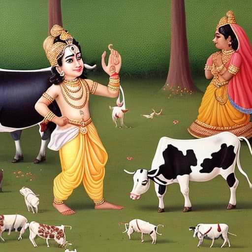  Lord Sri Krishna playing with cows in childhood