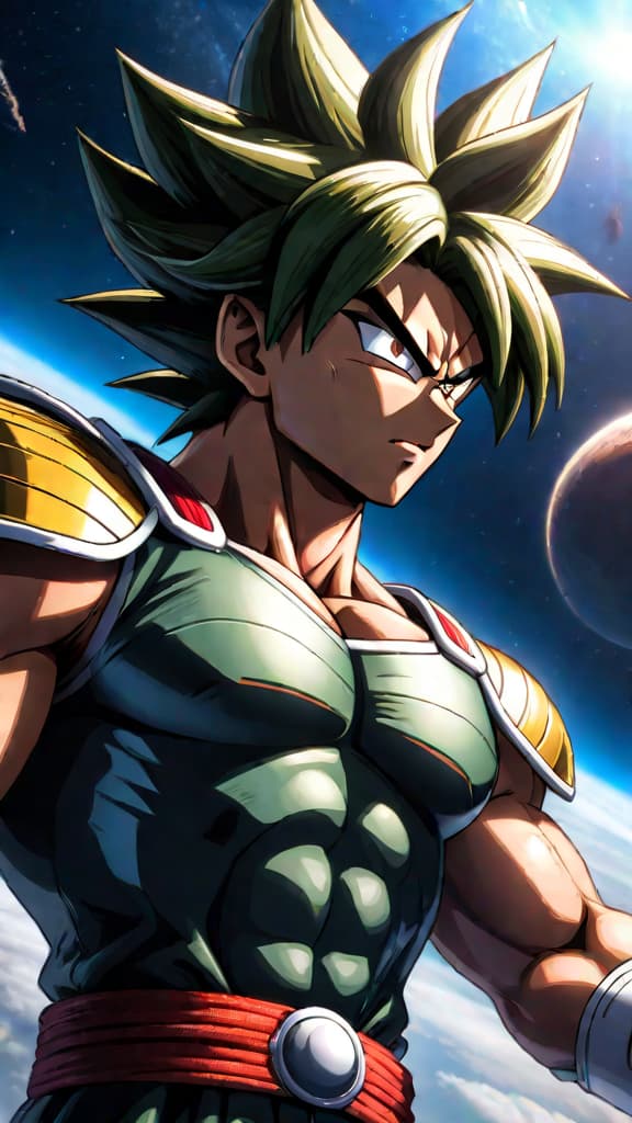  anime art of bardock from dragon ball, severely wounded, being rescued by a mysterious alien race in space hyperrealistic, full body, detailed clothing, highly detailed, cinematic lighting, stunningly beautiful, intricate, sharp focus, f/1. 8, 85mm, (centered image composition), (professionally color graded), ((bright soft diffused light)), volumetric fog, trending on instagram, trending on tumblr, HDR 4K, 8K