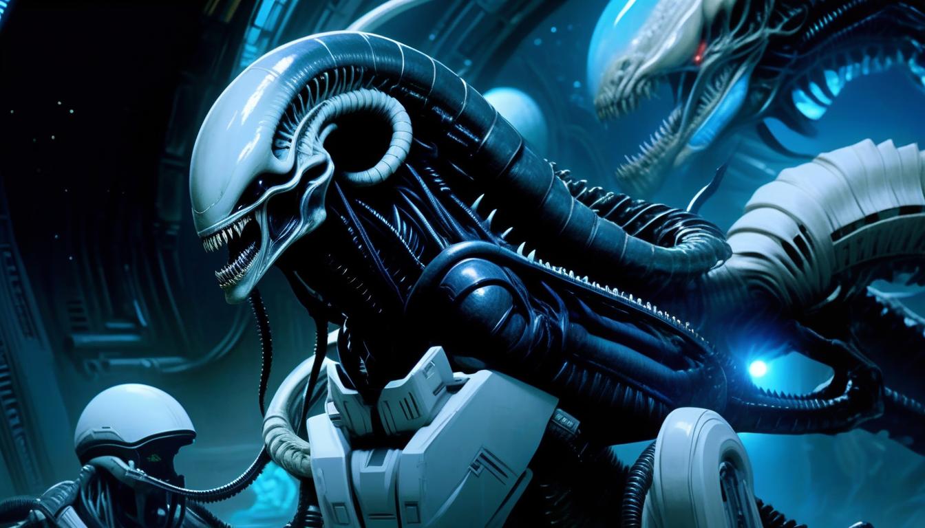  xenomorph, monster, space, realism, horror, bio, mechanics, ancient egypt