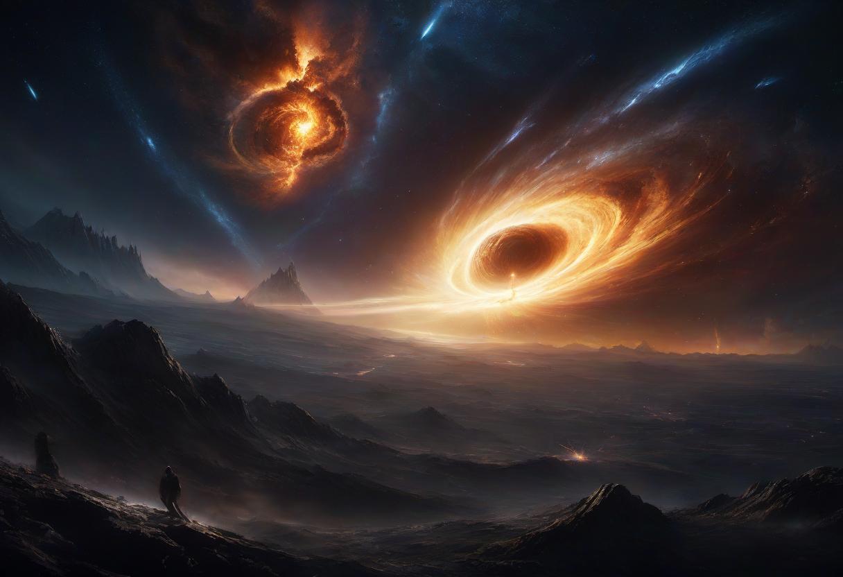  concept art space theme, cosmic meteor shower from the explosion of a supernova planet, swirling streams of light, dramatic lighting, (bright contrast: 0.3) . digital artwork, illustrative, painterly, matte painting, highly detailed