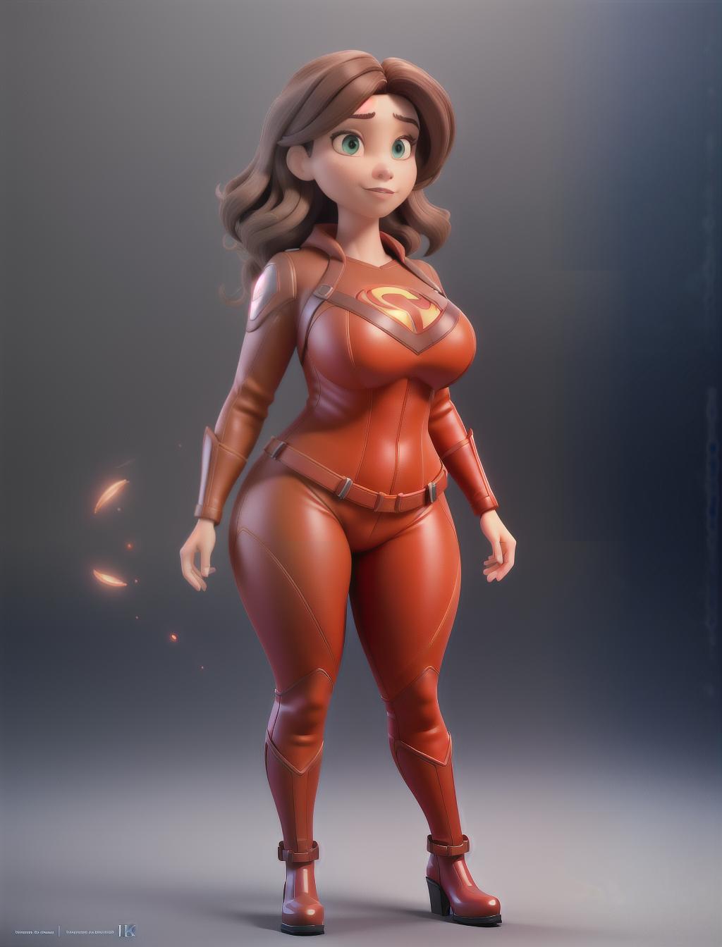  Elastic with brown hair a mom body with huge s and huge with a red superhero costume that’s ripping from her curvy body with black boots and gloves hyperrealistic, full body, detailed clothing, highly detailed, cinematic lighting, stunningly beautiful, intricate, sharp focus, f/1. 8, 85mm, (centered image composition), (professionally color graded), ((bright soft diffused light)), volumetric fog, trending on instagram, trending on tumblr, HDR 4K, 8K