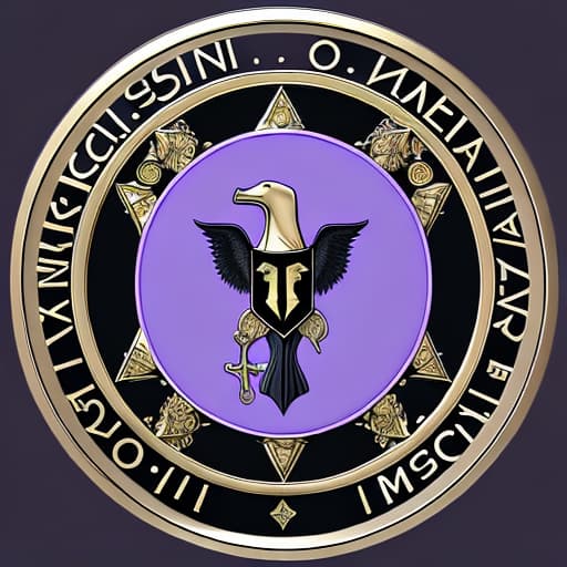  Creat an official seal for a christian organization named T. lackey Ministries. Sleek Modern style, 4k resolution, use colors purple, black and gold, black is the background color. The seal will be used on official T. Lackey Ministries business