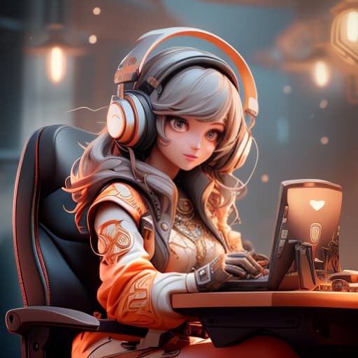  A gamer girl sits and plays on a chair, wearing headphones and streaming., (intricate details:1.12), hdr, (intricate details, hyperdetailed:1.15) hyperrealistic, full body, detailed clothing, highly detailed, cinematic lighting, stunningly beautiful, intricate, sharp focus, f/1. 8, 85mm, (centered image composition), (professionally color graded), ((bright soft diffused light)), volumetric fog, trending on instagram, trending on tumblr, HDR 4K, 8K