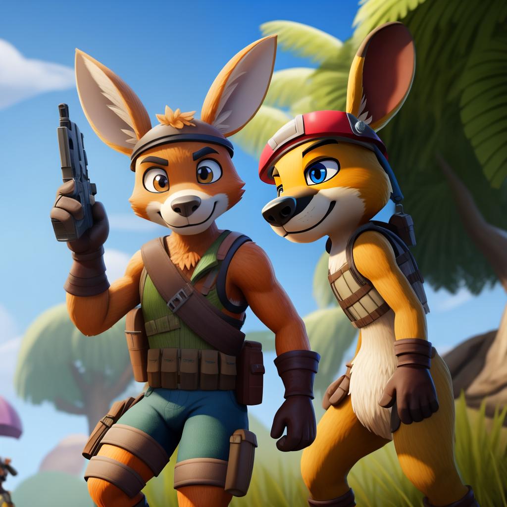  Kao the kangaroo (fortnite), full body, gloves, gay, open eyes, masterpiece, 4k, fine details,