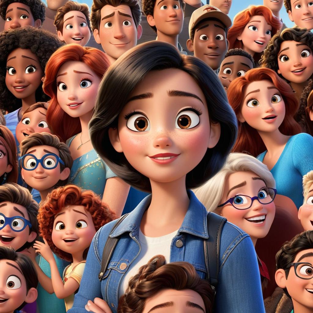  in 3d animated movie style. disney pixar style.