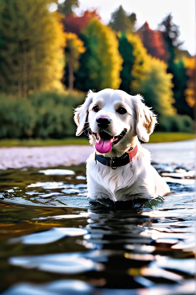  spanish cocker smiling and simmons in lake, 4k