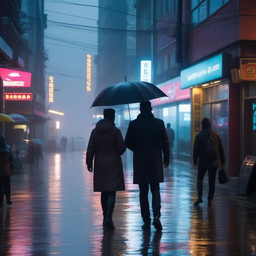  Vladivostok, cyberpunk, rain