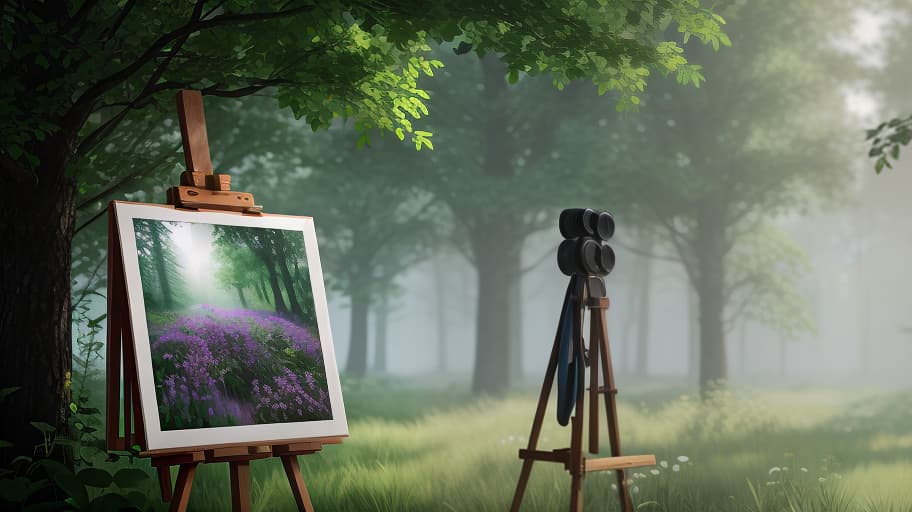  photo, ink background. on the left there are blueberries and lingonberries, green berry leaves, brushes, paints, an easel, on the right there is a graphic grid for logo development. there are several blueberries and green leaves on it. a few leaves are flying in the air., shot 35 mm, realism, octane render, 8k, trending on artstation, 35 mm camera, unreal engine, hyper detailed, photo realistic maximum detail, volumetric light, realistic matte painting, hyper photorealistic, trending on artstation, ultra detailed, realistic hyperrealistic, full body, detailed clothing, highly detailed, cinematic lighting, stunningly beautiful, intricate, sharp focus, f/1. 8, 85mm, (centered image composition), (professionally color graded), ((bright soft diffused light)), volumetric fog, trending on instagram, trending on tumblr, HDR 4K, 8K