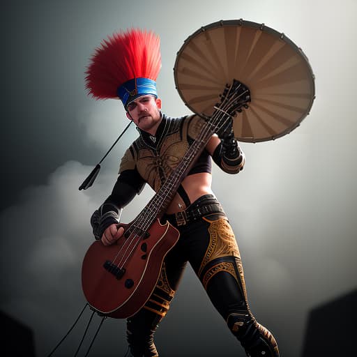  An idiot with a bass drum on his head is a caricature comic style. hyperrealistic, full body, detailed clothing, highly detailed, cinematic lighting, stunningly beautiful, intricate, sharp focus, f/1. 8, 85mm, (centered image composition), (professionally color graded), ((bright soft diffused light)), volumetric fog, trending on instagram, trending on tumblr, HDR 4K, 8K