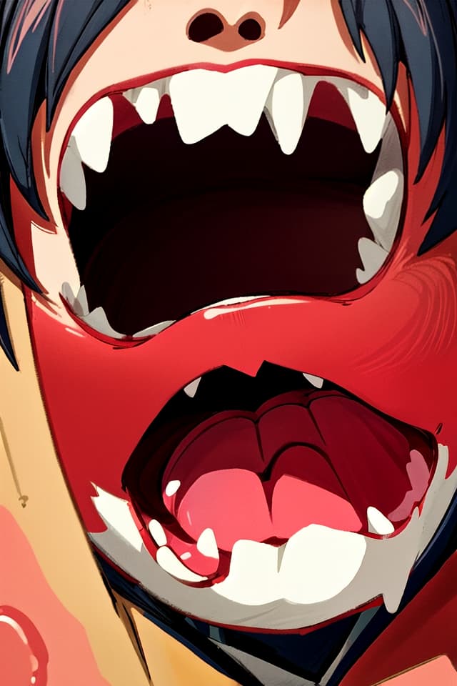  asian big ed mouth open getting in mouth and in eyes, (anime:1.15), hq, hightly detailed, 4k