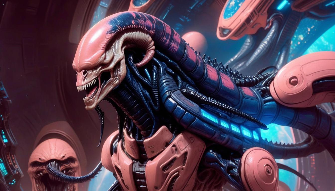  xenomorph, monster, space, realism, horror, bio, mechanics, ancient egypt