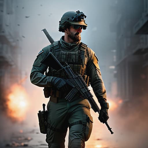  call of duty hyperrealistic, full body, detailed clothing, highly detailed, cinematic lighting, stunningly beautiful, intricate, sharp focus, f/1. 8, 85mm, (centered image composition), (professionally color graded), ((bright soft diffused light)), volumetric fog, trending on instagram, trending on tumblr, HDR 4K, 8K