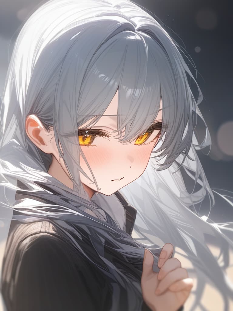  gray hair, yellow eyes, masterpiece, best quality,8k,ultra detailed,high resolution,an extremely delicate and beautiful,hyper detail