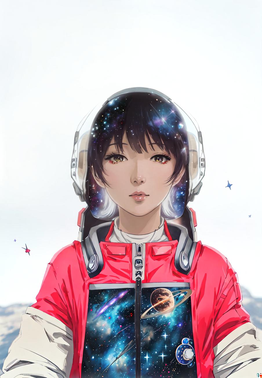  anime style, astronaut in space, fully detailed outer space background with stars, galaxies, nebulae, vibrant colors, wearing detailed space suit, cosmic scene, highly detailed spacesuit, complete space environment hyperrealistic, full body, detailed clothing, highly detailed, cinematic lighting, stunningly beautiful, intricate, sharp focus, f/1. 8, 85mm, (centered image composition), (professionally color graded), ((bright soft diffused light)), volumetric fog, trending on instagram, trending on tumblr, HDR 4K, 8K