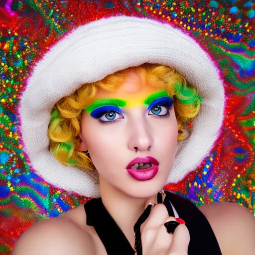 portrait+ style Russian LGBT queer Tiktok personality blonde female face