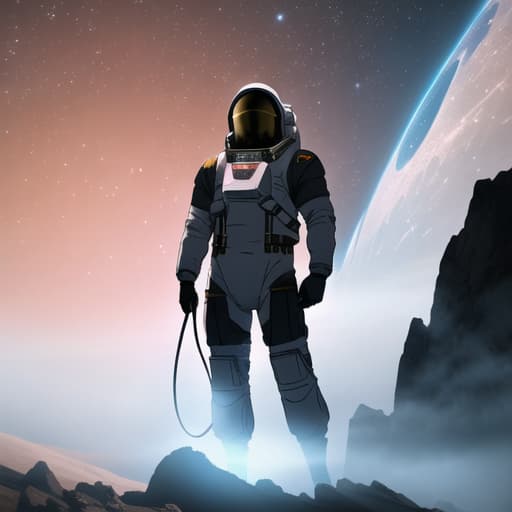  Astronaut Alex embarked on a pioneering mission to the moon, using advanced technology. He took a captivating selfie with Earth's glow and the enchanting lunar scenery, inspiring others to explore new frontiers. hyperrealistic, full body, detailed clothing, highly detailed, cinematic lighting, stunningly beautiful, intricate, sharp focus, f/1. 8, 85mm, (centered image composition), (professionally color graded), ((bright soft diffused light)), volumetric fog, trending on instagram, trending on tumblr, HDR 4K, 8K