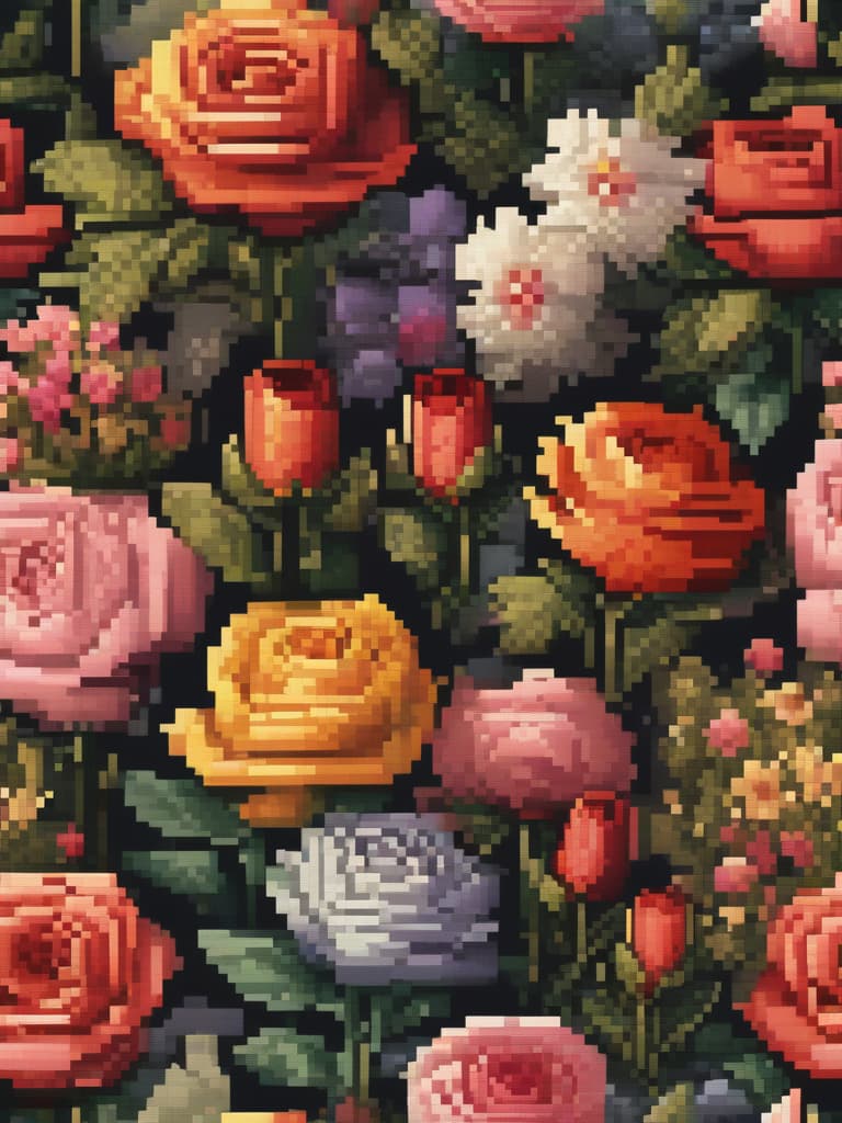  {((pixel art)): 2.0}, rose bouquet, close up, ((pixel art world: 1.4)) ,,, masterpiece, best quality,8k,ultra detailed,high resolution,an extremely delicate and beautiful,hyper detail