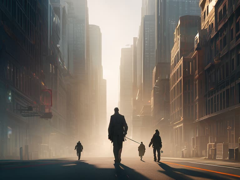  Generate an image of a city in the future, with a homemade time machine standing on the distant horizon. A grandfather and a small boy are approaching it, with the grandfather wearing a white medical gown. hyperrealistic, full body, detailed clothing, highly detailed, cinematic lighting, stunningly beautiful, intricate, sharp focus, f/1. 8, 85mm, (centered image composition), (professionally color graded), ((bright soft diffused light)), volumetric fog, trending on instagram, trending on tumblr, HDR 4K, 8K