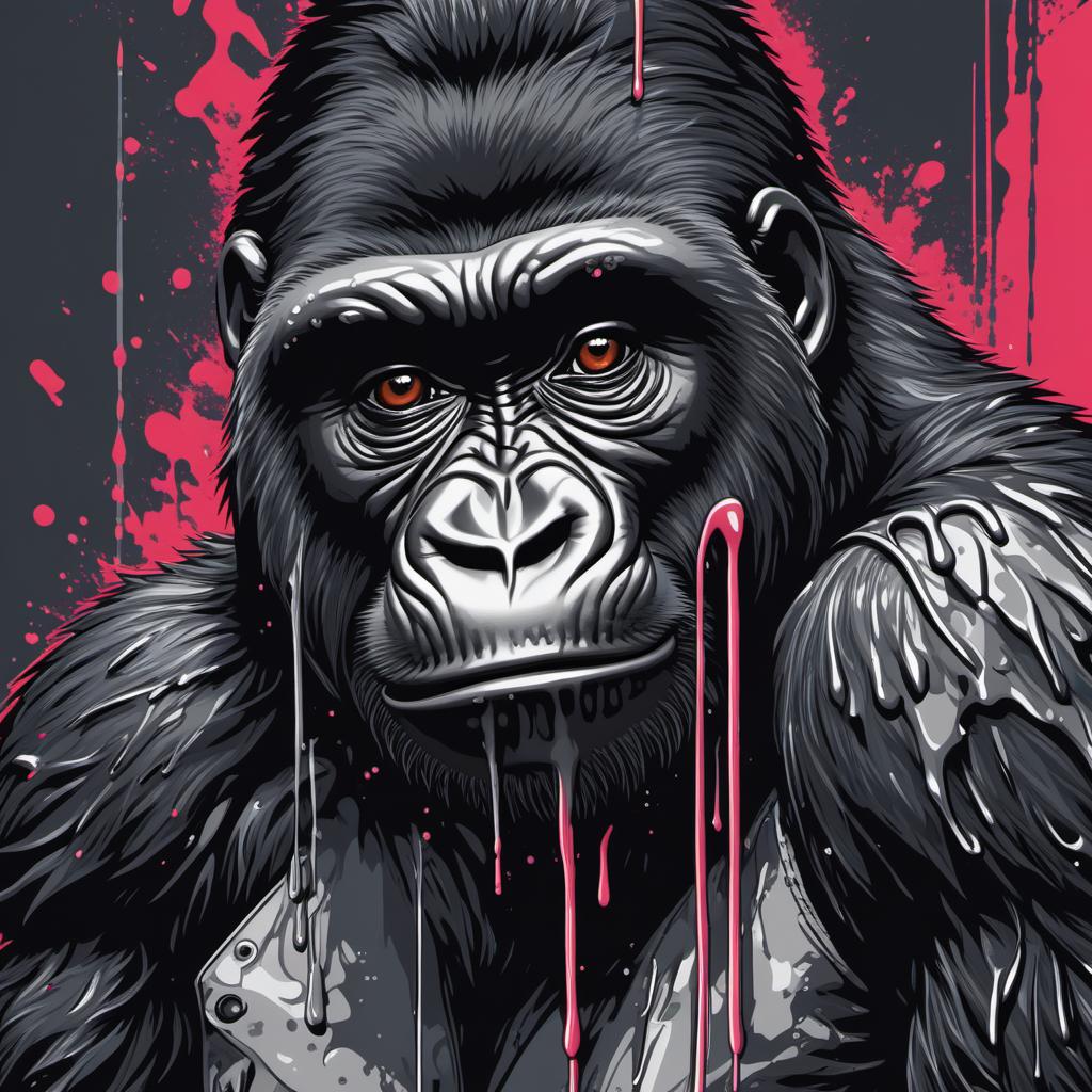  gorilla wearing drip, profile image style