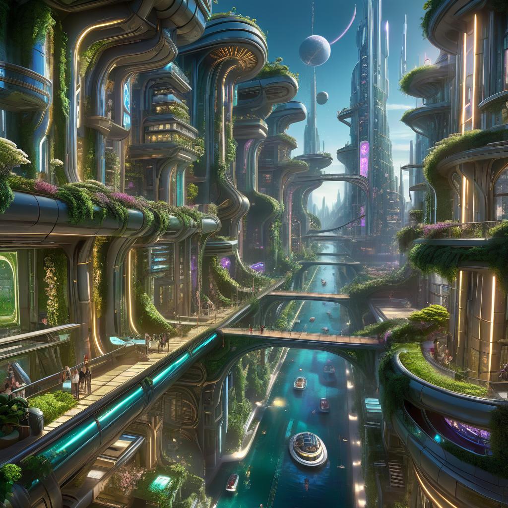  sci fi, futuristic solarpunk eco city, detailed, hanging gardens, glass, solar, organic, epic, dramatic, 16k, uhd, hdr,(masterpiece:1.5), (best quality:1.5), glowneon, hkmagic