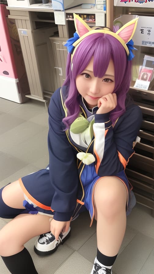  コスプレ　カラフルな髪のギャル