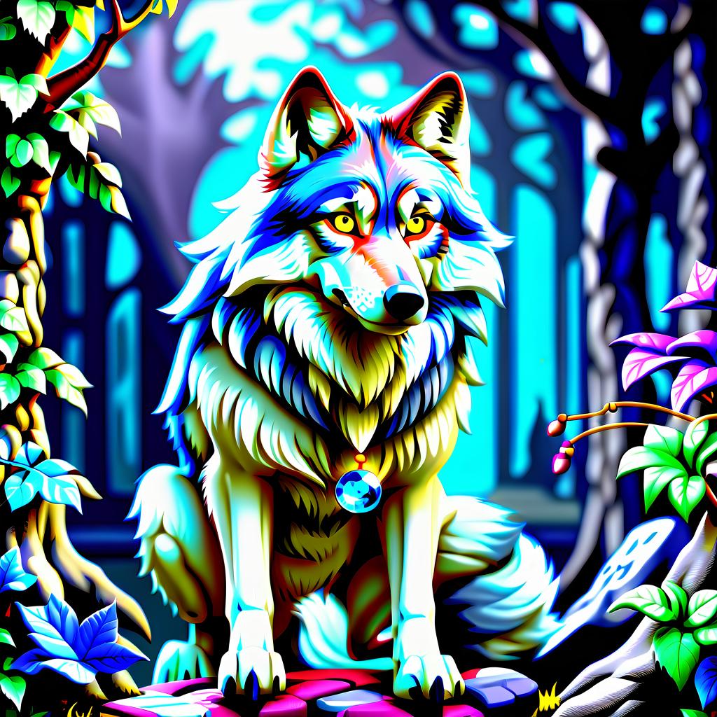  breathtaking the magic wolf . award winning, professional, highly detailed