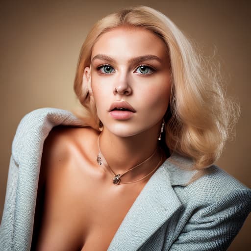 portrait+ style Russian LGBT queer model blonde female face