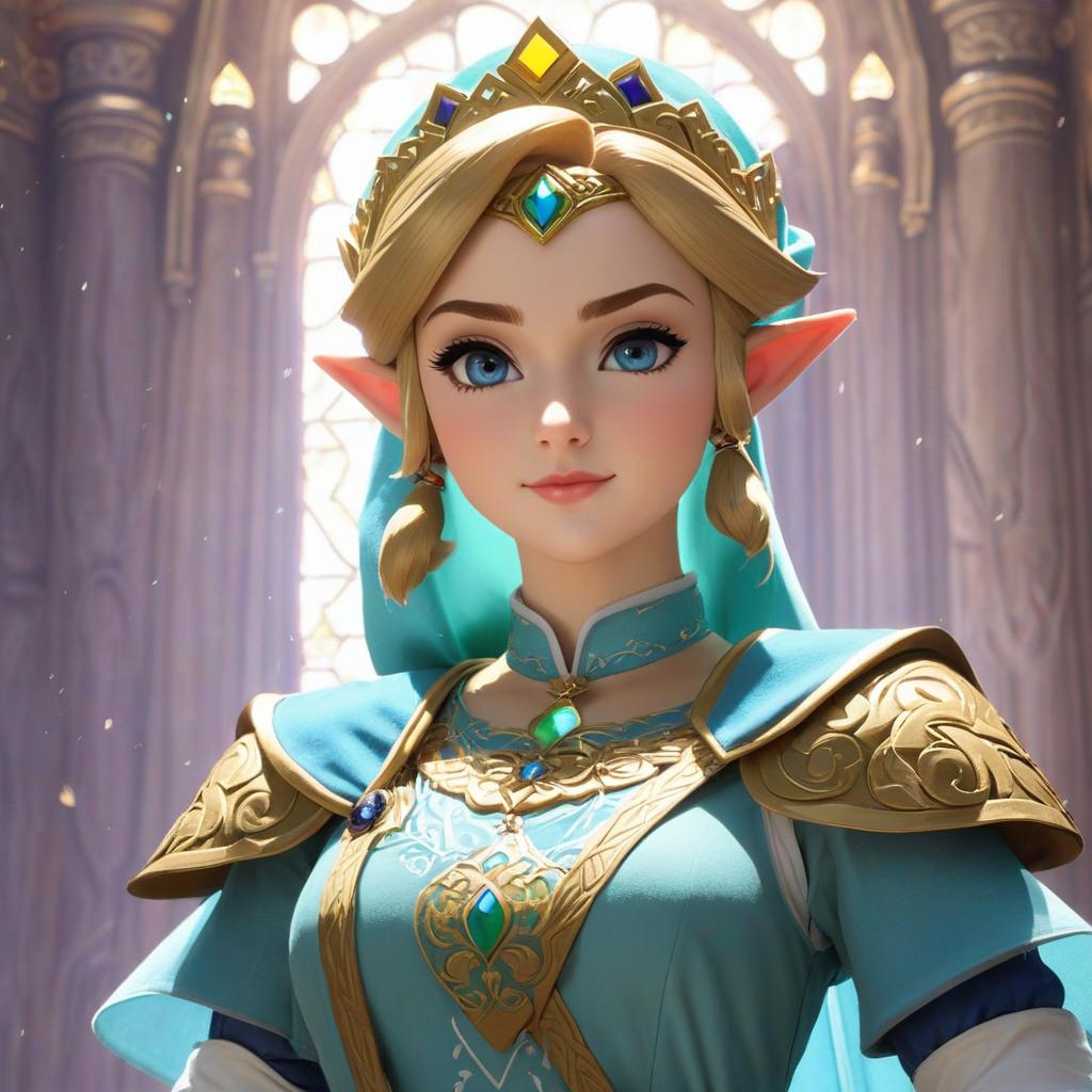  bald princess zelda, award winning, professional, highly detailed, masterpiece