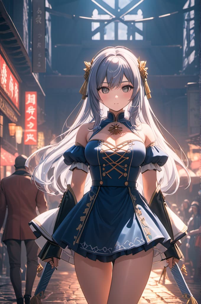  waifu anime hyperrealistic, full body, detailed clothing, highly detailed, cinematic lighting, stunningly beautiful, intricate, sharp focus, f/1. 8, 85mm, (centered image composition), (professionally color graded), ((bright soft diffused light)), volumetric fog, trending on instagram, trending on tumblr, HDR 4K, 8K