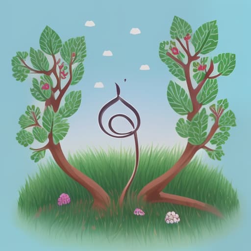  create an illustration inspired by tatar nature and musical notes