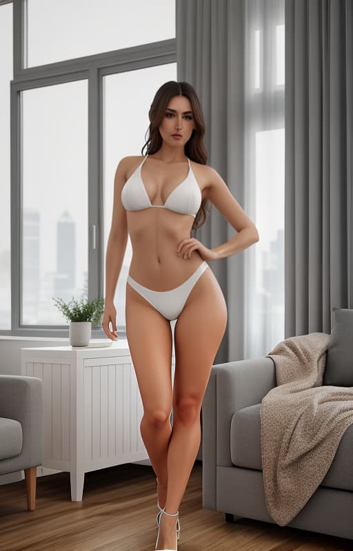  a young American room at home, Showing her body, white skin, brown hair, , full body, no clothes, highly detailed,  hyperrealistic, full body, detailed clothing, highly detailed, cinematic lighting, stunningly beautiful, intricate, sharp focus, f/1. 8, 85mm, (centered image composition), (professionally color graded), ((bright soft diffused light)), volumetric fog, trending on instagram, trending on tumblr, HDR 4K, 8K
