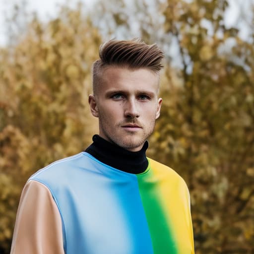 portrait+ style Swedish LGBT queer footballer blonde hunk dude face