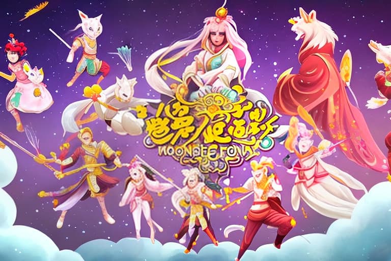  On the moon cake festival, kagura the character in mobile legends have white longs hair , holding the pin umbrellas under the Sakura tree ,walks alongside by the wolf buy the moon cake from the fox’s owner of the shop, the sky full moon,have the word happy moon festival