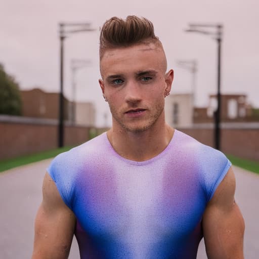 portrait+ style British LGBT queer gymnast hunk dude face